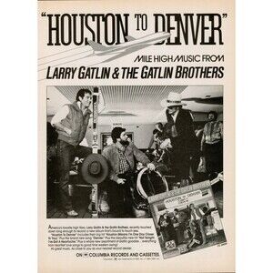 1984 Larry Gatlin & Gatlin Brothers Original Promo Ad 8.5x11 Vintage Country
